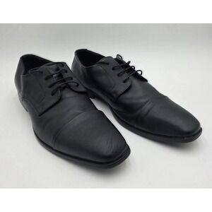 Jeffrey Tyler Mitch Black Textured Cap Toe Lace Up Dress Shoes Men's 12 530015